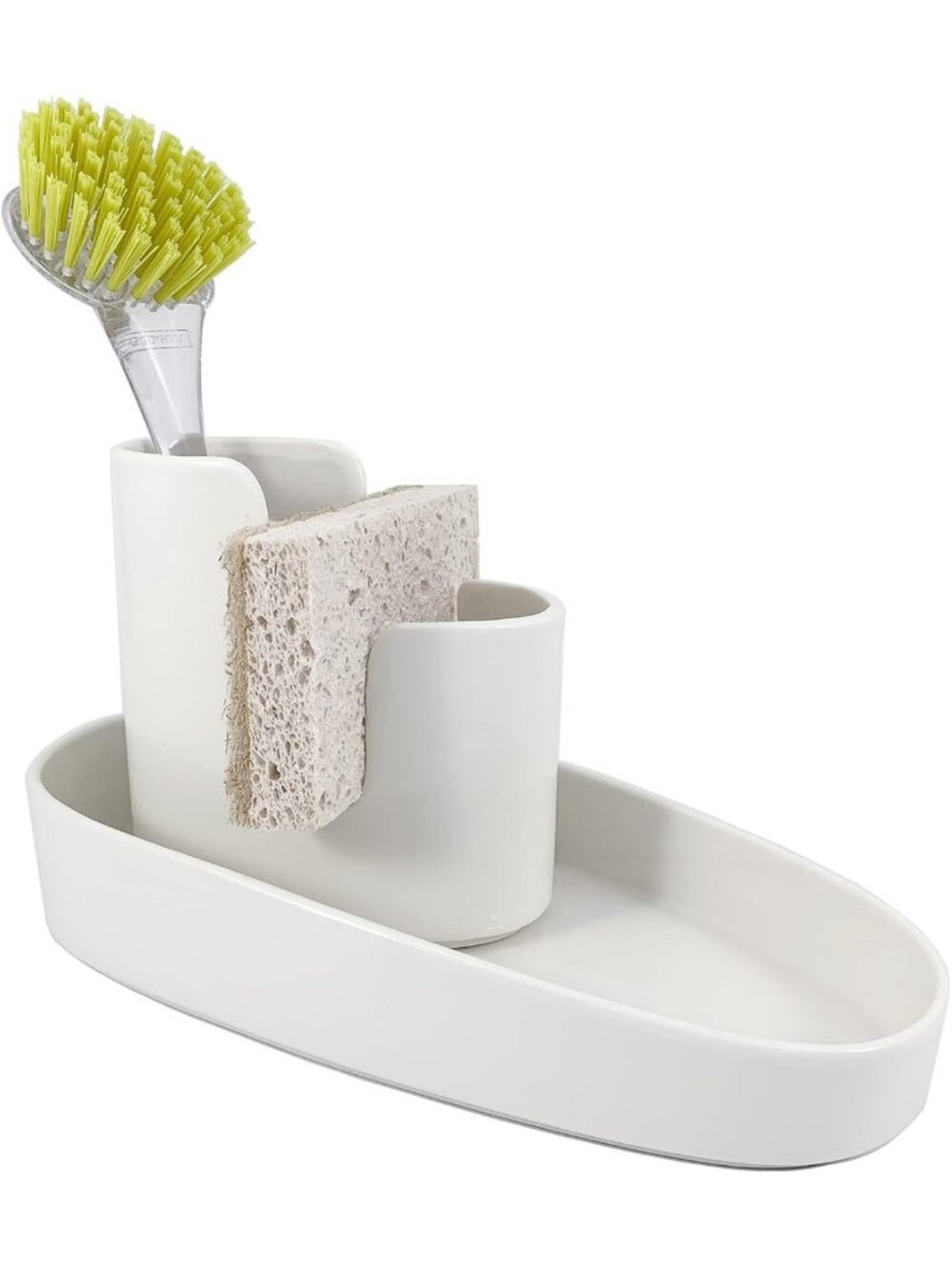 Stylish Kitchen Caddy with Sponge Holder, Scrub Brush Organizer & Soap Dish Tray